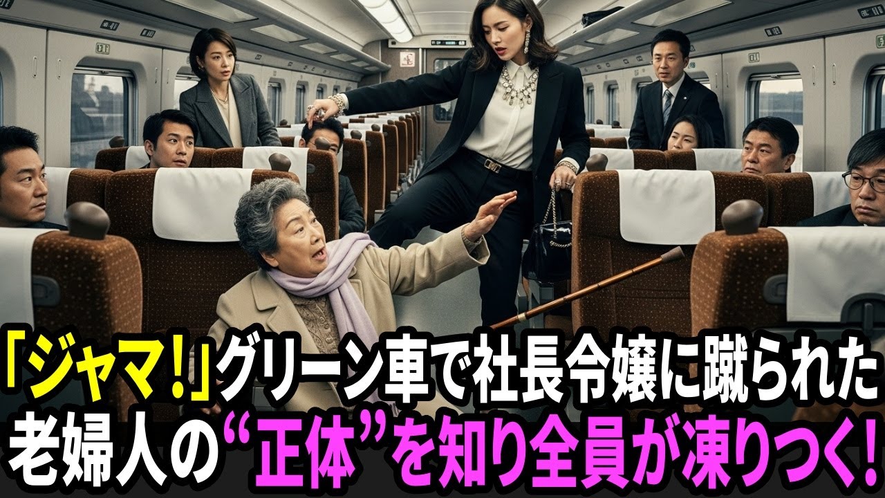 「マジで邪魔なんだけど！」グリーン車で社長令嬢に杖を蹴られ、倒れ込んだ老婦人。数日後、彼女の“正体”を知り全員が凍りついた――