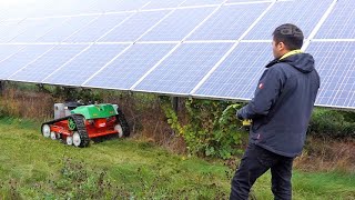 Mowing in the solar park: Remote controlled track mower agria 9500