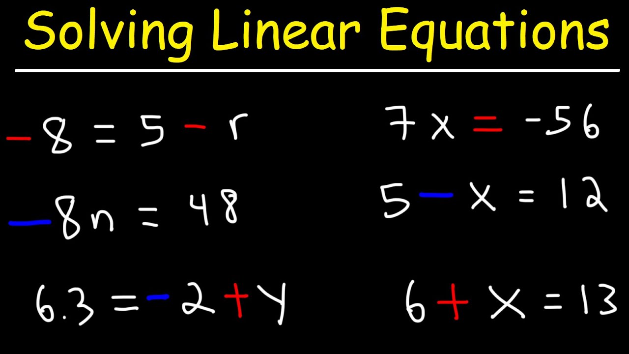 solving linear equations problems