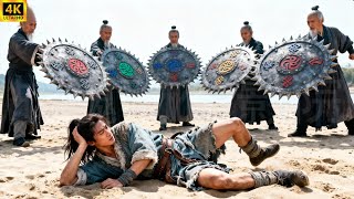 Cinco mestres cercam o jovem, mas ele facilmente rompe a formação dos Cinco Elementos com um único g