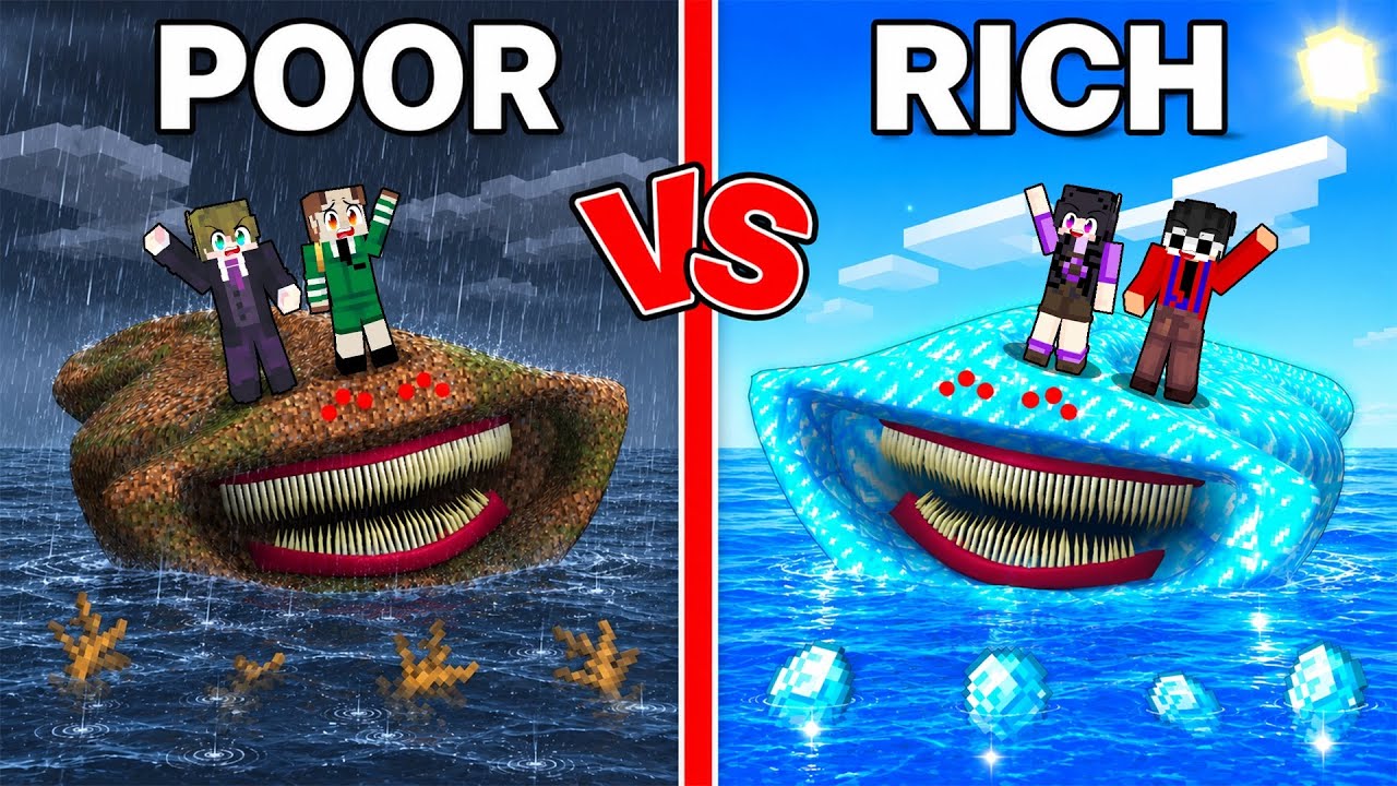 RICH vs POOR EL GRAN MAJA SURVIVAL BATTLE in Minecraft!