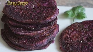 Pan Frying Sweet Purple Yams | Sweet Potato | Shakarkandi | Vegan Recipe