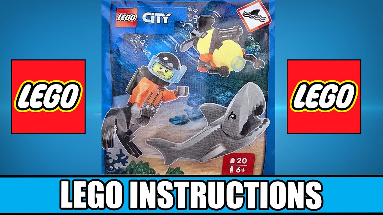 City - Diver with Robot and Shark - Magazine Gift LEGO instructions