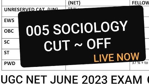SOCIOLOGY CUTOFF || UGC NET JUNE 2023 EXAM || MOST EXPECTED CUTOFF || #UGCNET #SOCIOLOGY #CUTOFF