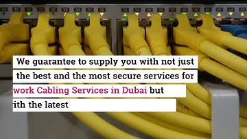 Reliable and Secure Network Cabling Services in Dubai