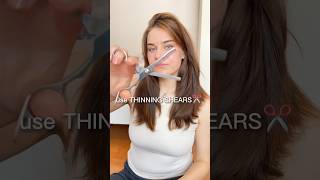 How to thin out hair, Thinning scissors✂ #shorts #short #haircut #hairtutorial #summerhaircare