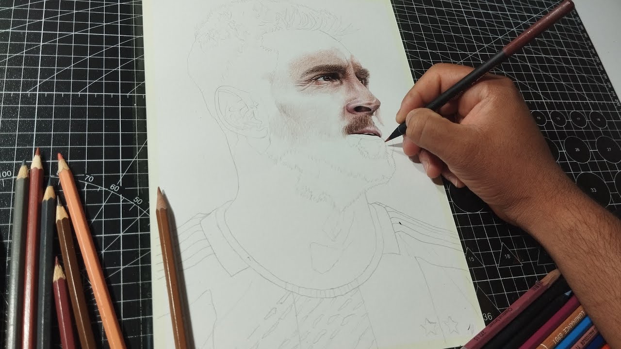 desenhando Lionel Messi ao vivo!