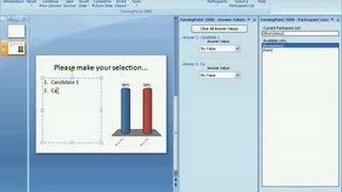 Creating a Question slide in Turning Point 2008