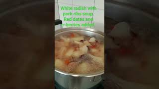 White radish with pork ribs soup. shorts  Pls subscribe to My YouTube channel now, thank you ??