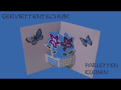 Index 2 - Pailletten aufkleben - Pop out Karte - Blumen