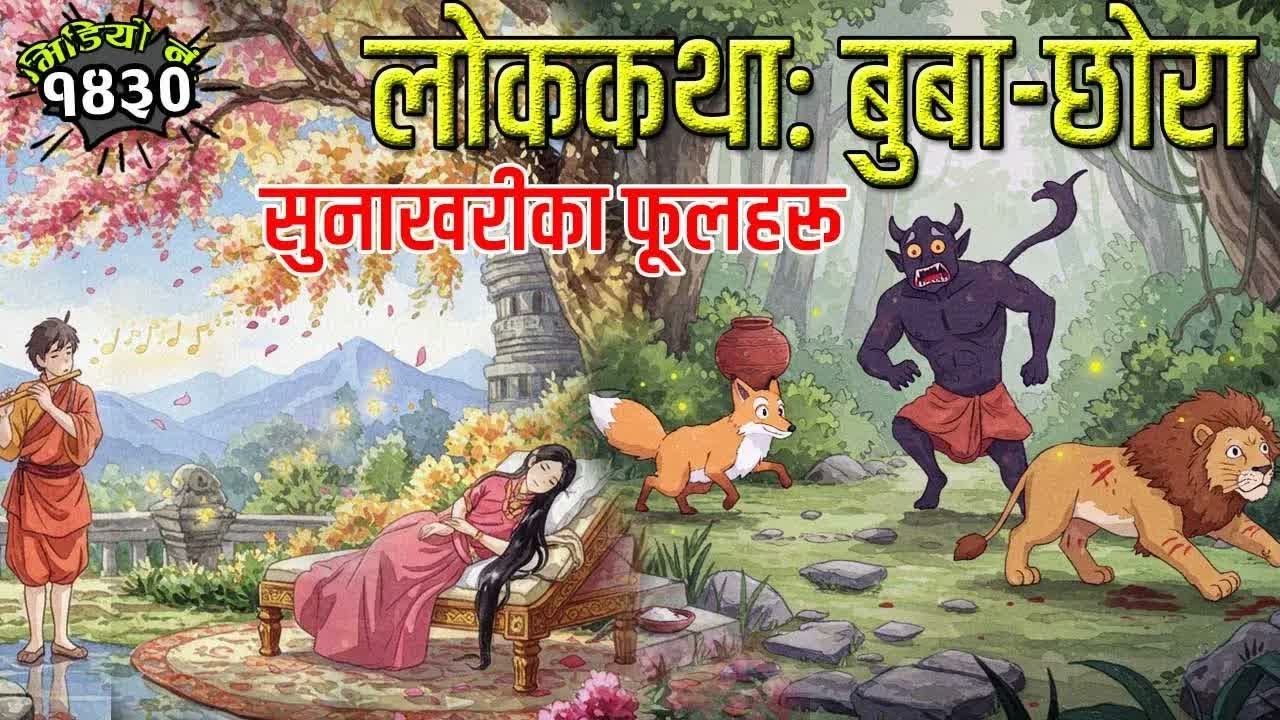 लोककथाः सुनाखरीका फूलहरु । बुबा छोरा । भारतीय लोककथा ।Two  Folk Tales Of India.