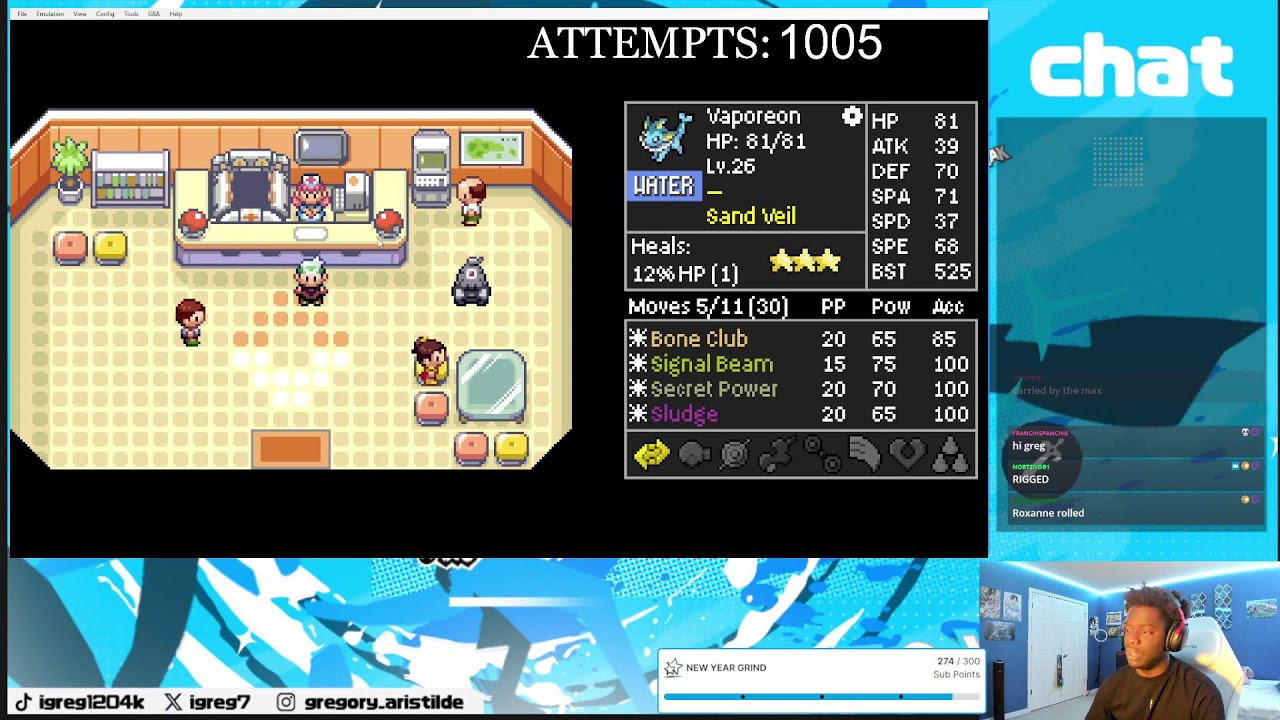 JUICE THE GOUGING FIRE VS THE POKEMON LEAGUE! Kaizo Ironmon Emerald CONTINUES!