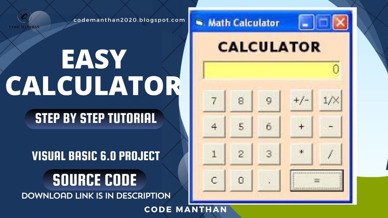 How to Create Calculator in Visual Basic 6.0 Step by Step Tutorial in ...