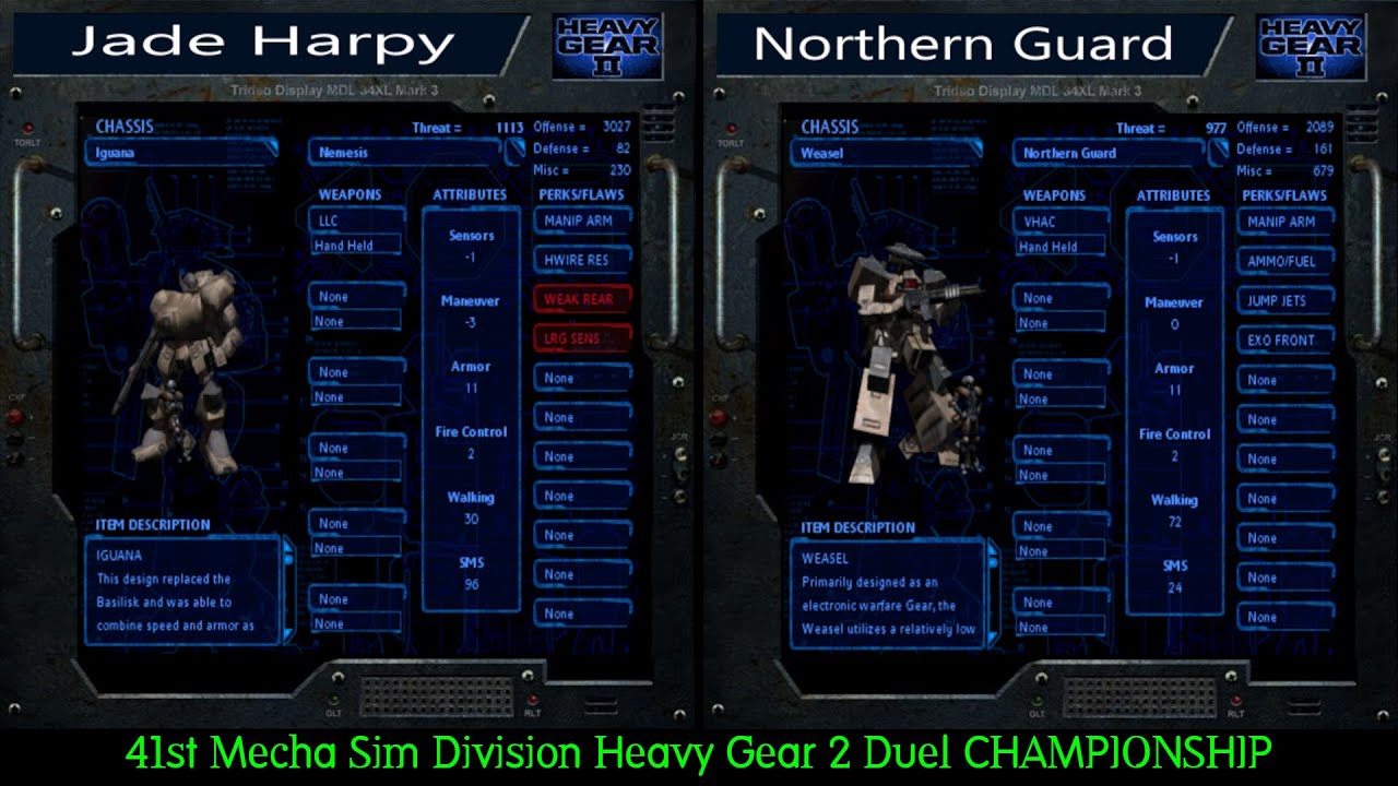 41st Mecha Sim Division Heavy Gear 2 Championship - Jade Harpy vs Northern Guard