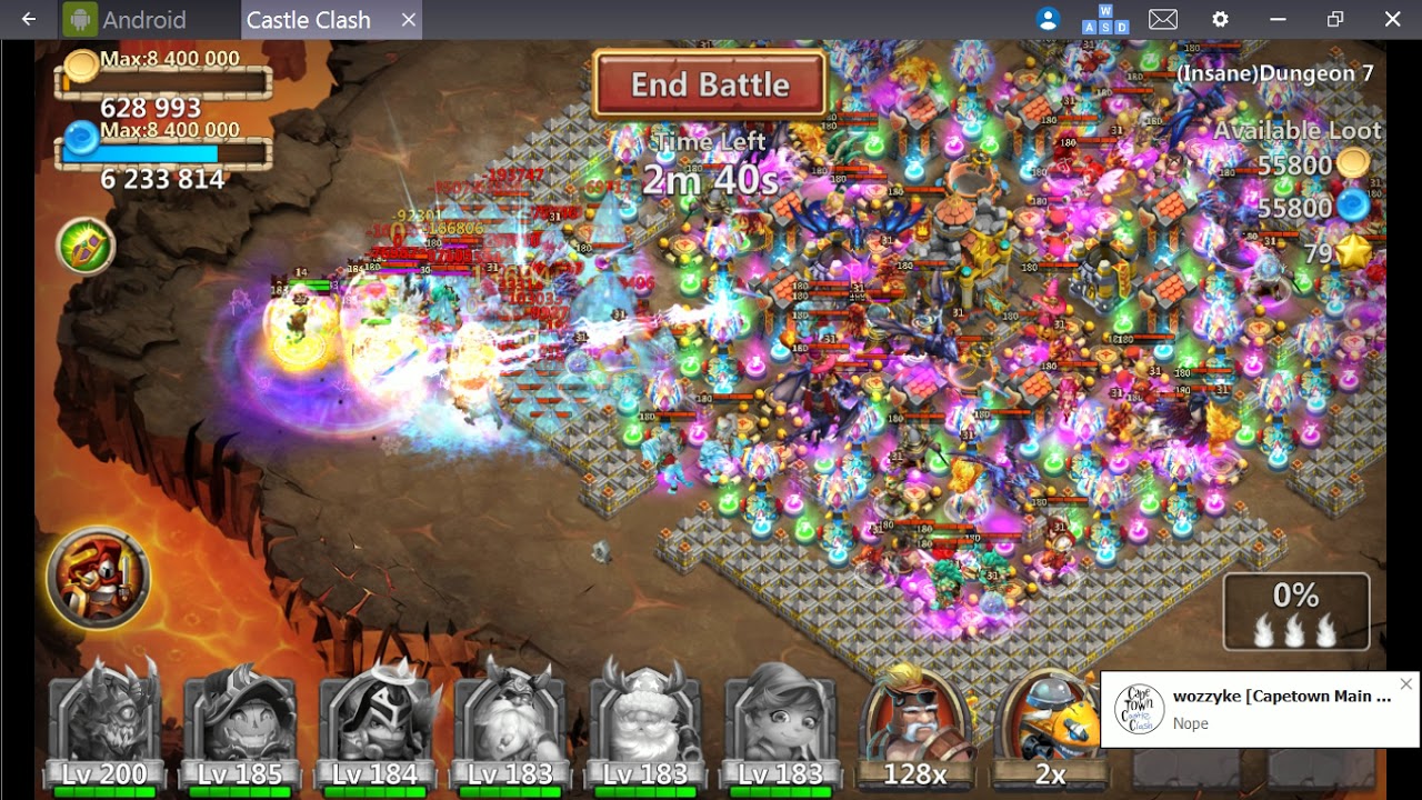 castle clash Insane dungeon 7-8 f2p подземка 7-8 бездонатными героями