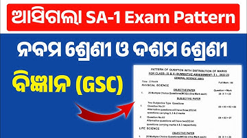 SA-1 Exam Pattern General Science 2022-23 9th Class & 10th Class