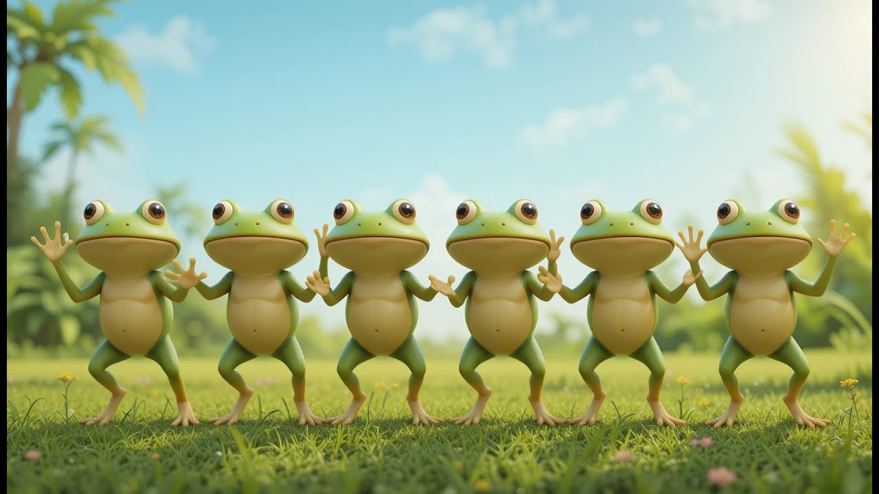 Six Little Froggies Hop Opposites | Fun Learning Song for Kids | Learn Opposite Words & Frog Sounds