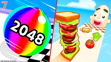 Ball Run 2048 VS Sandwich Runner - Max Level Gameplay Walkthrough - 4K Android Ios Part 7