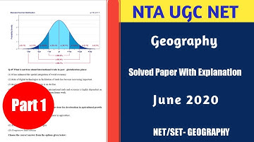 Part 1 UGC NET June 2020 Geography Solved Paper with Explanation | Detail Analysis June 2020 Paper 2