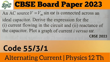 An AC source V = Vm sin wt is connected across an ideal capacitor.  Derive the expression for the