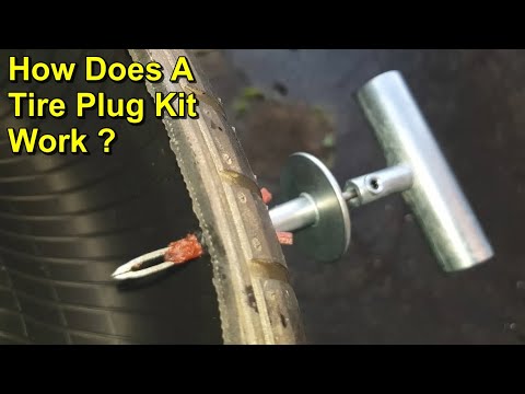 видео: Tire Plug Puncture Repair Kit - How Does it Work ?