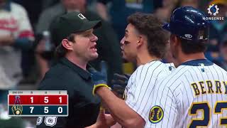 Brewers Counsell & Adames Both Ejected Over Umpire Not Allowing Time Out, Then Pitch Clock Violation