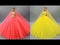 Barbie Doll Dress Transformation ~  Amazing Doll Decoration Ideas  ~ Wig, Dress, Faceup, and More!