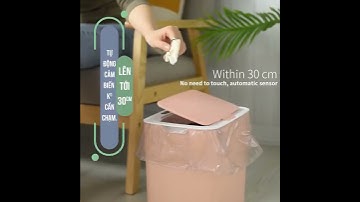 Thùng rác thông minh smart cảm ứng tiện lợi đóng mở 0 3S dung tích 16L 14L tặng kèm dây sạc pin