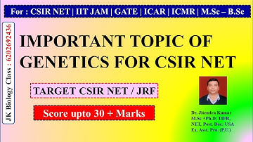 Genetics | Important topic for CSIR NET LIFE SCIENCE | Target CSIR NET | Dr. Jitendra Kumar