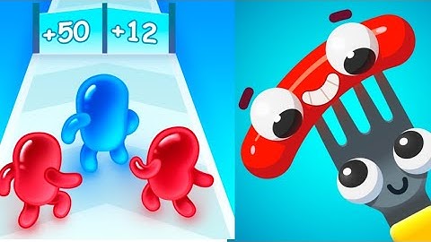 blob run  3d Vs Fork n sausage-  satisfying Best Mobile Gameplay