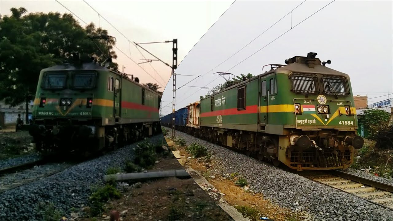 Special! Push Pull Goods Train Is Slow Hauling With WAG9HC Locomotives With BoxnHL Wagon In Morning