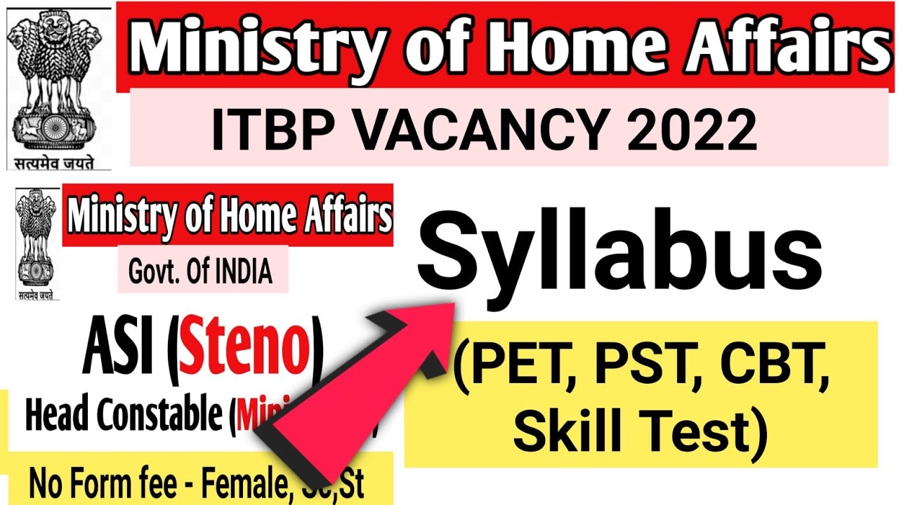 ASI stenographer syllabus 2022 | itbp head constable syllabus 2022