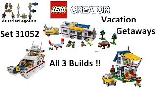 Lego Creator 31052 Vacation Getaways All 3 Builds !! - Lego Speed Build Review