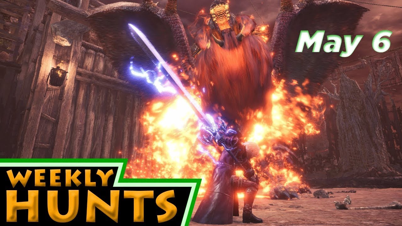 Weekly Hunts, May 6 - Monster Hunter: World gaming logo
