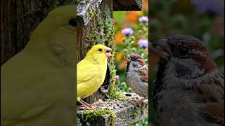 छोटे पक्षियों की क्यूट फूड पार्टी 🐤🍓#cutebirds #birdvideo #lovebirds #viralvideo #shorts #nature