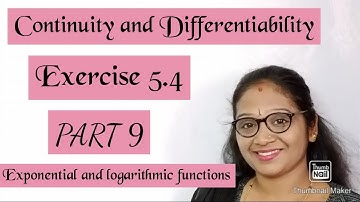 2nd PU CONTINUITY AND DIFFERENTIABILITY EXERCISE 5.4 Exponential & logarithmic functions|in kannada|