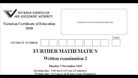 VCE Further Mathematics 2018 Exam Paper 2 Data Analysis