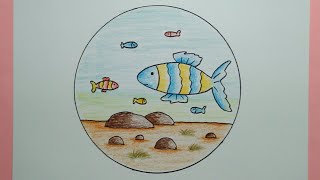 Cara Menggambar Pemandangan Bawah Laut - Underwater Drawing