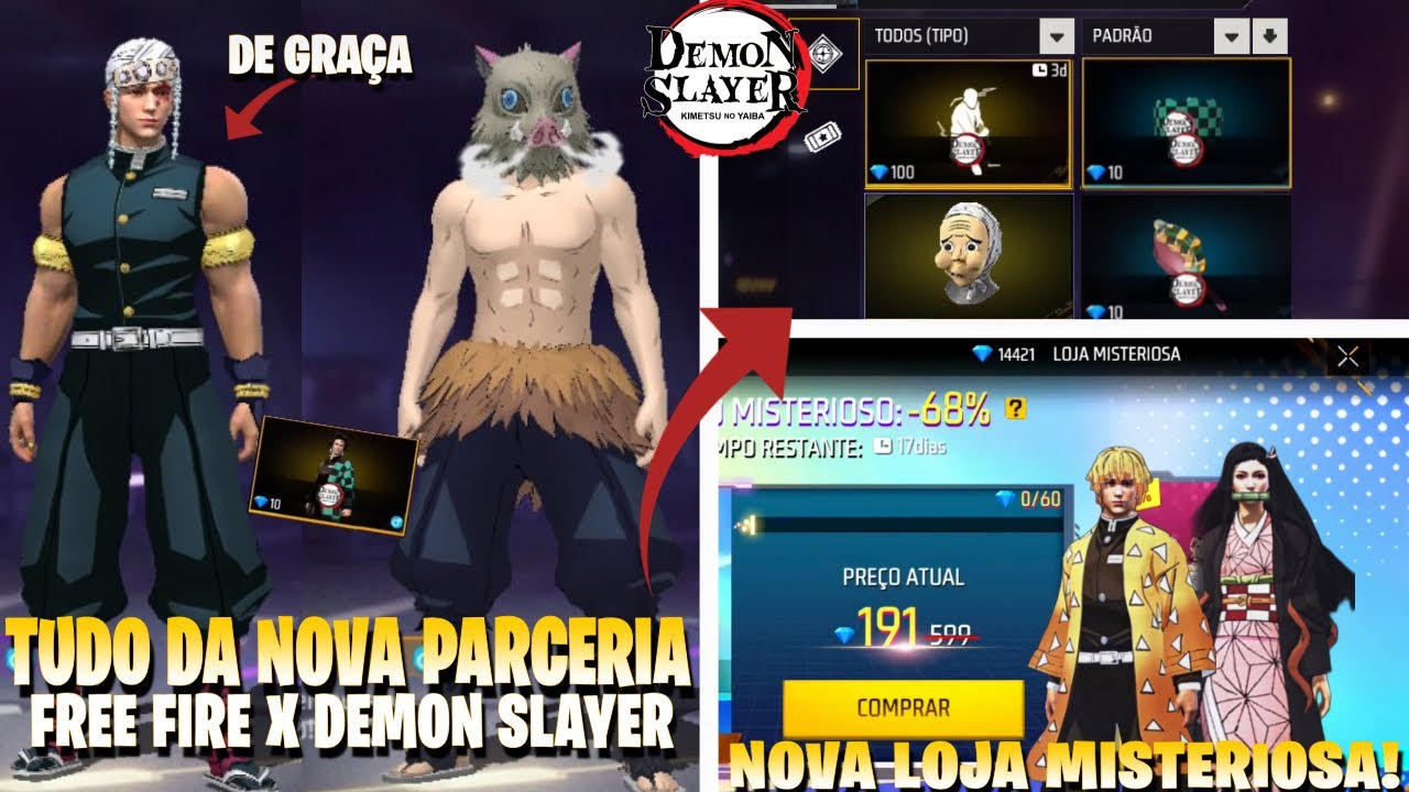 codiguin ff 2023 infinito do emote de demon slayer