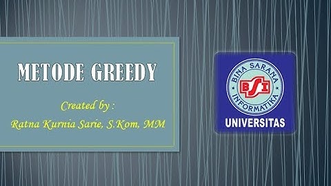 Pertemuan 13 -  Metode Greedy