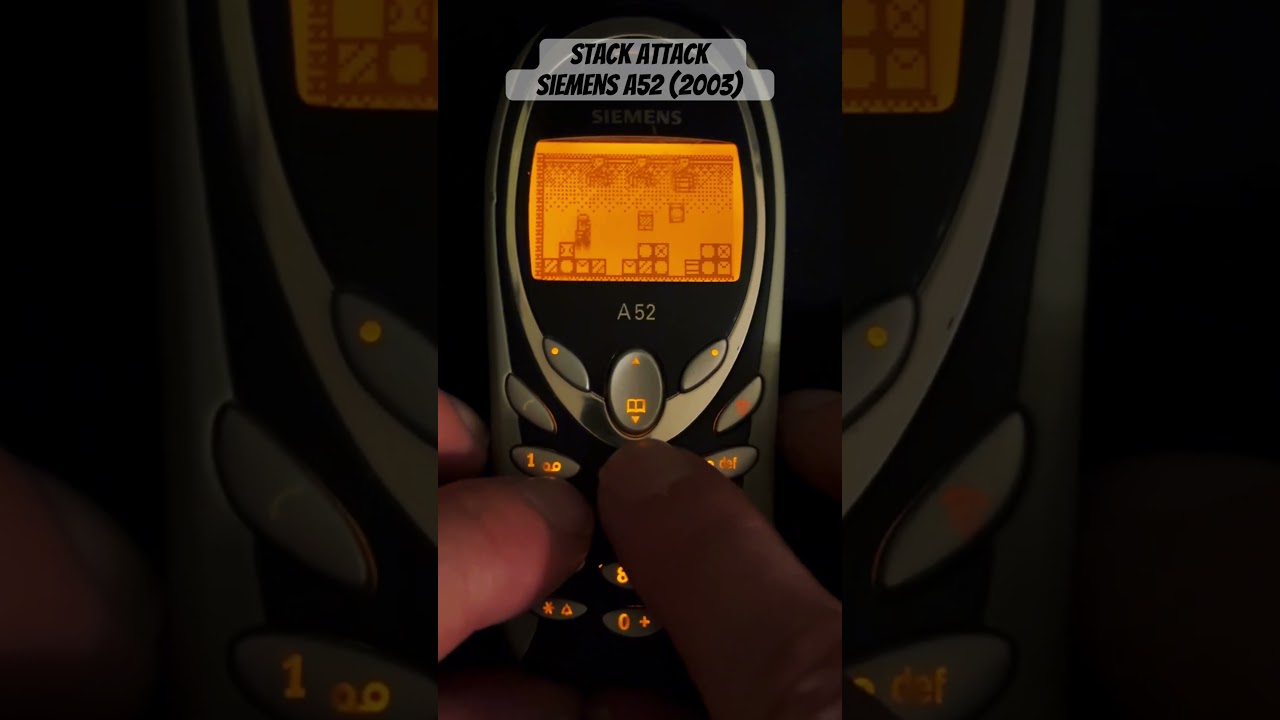 Stack Attack game on a Siemens A52 mobile from 2003 #mobilegame #stackattack #retrogaming