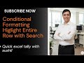 Demo 10 Highlight Entire Row#exceltutorialforbeginners #conditional_formatting