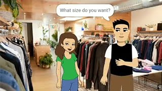 حوار بين البائع والمشتري بالإنجليزية Clothes Shop