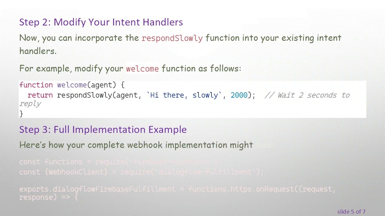 How to Create a Slow Reply in Dialogflow Webhook Responses