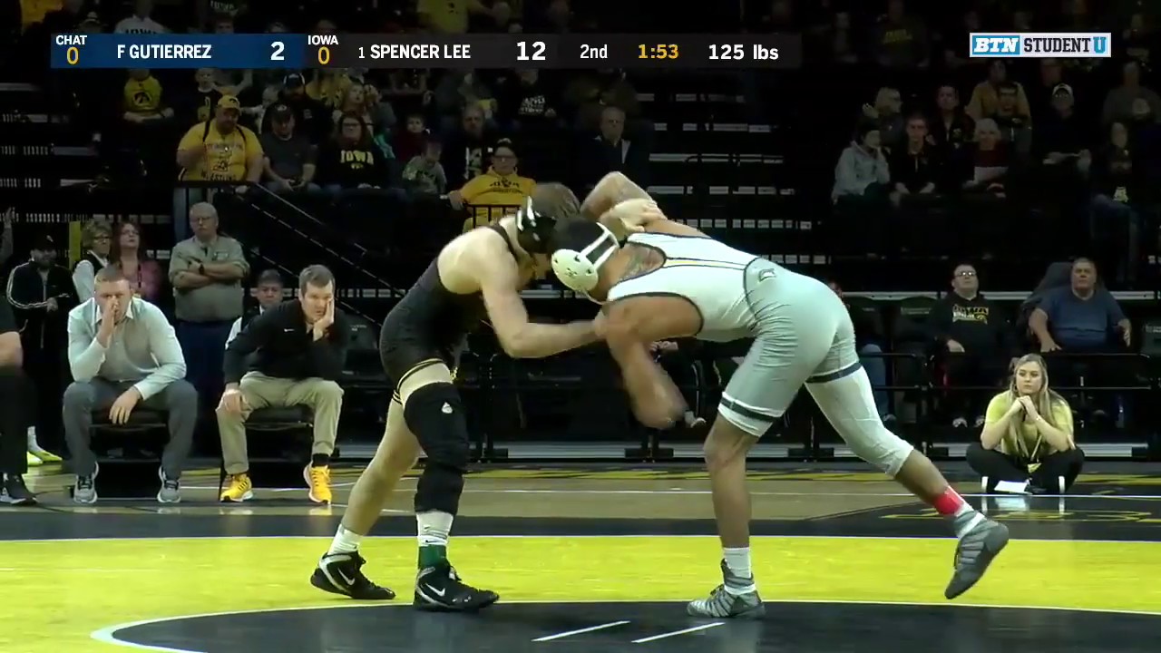 125 Lbs 1 Spencer Lee Iowa Vs Fabian Gutierrez Chattanooga 2019 B1g Wrestling Youtube