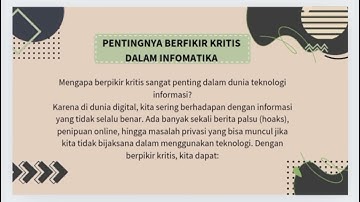 Berfikir kritis dan dampak sosial informatika bab3 CLAS Xl 