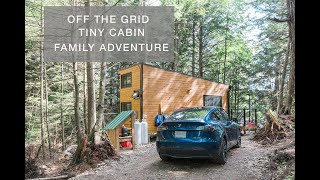 Tesla Y Off The Grid Tiny Cabin Adventure // Cabinscape