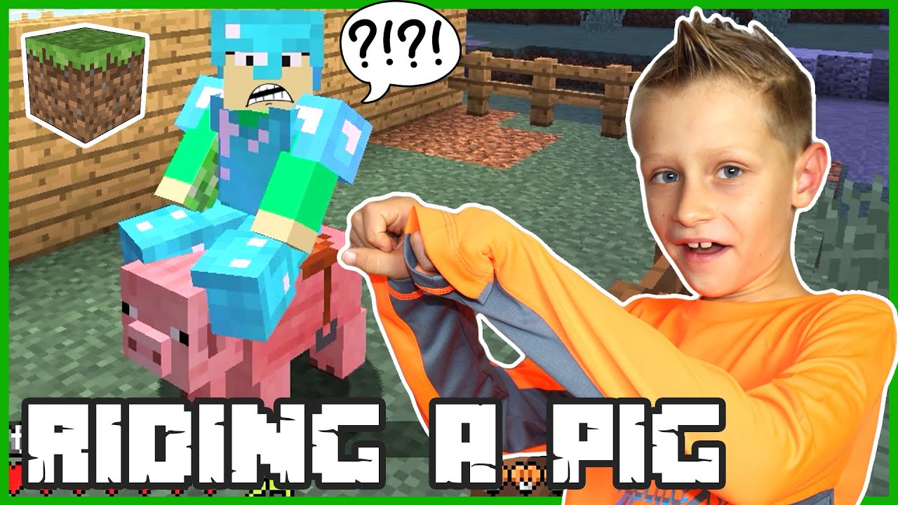 Riding a Pig on My Farm / Minecraft - YouTube