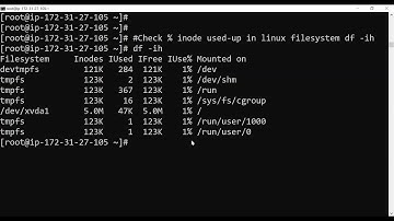 Check % inode used-up in linux filesystem df -ih