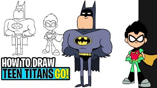 How to draw Batman and Robin from Teen Titans | Cum sa il desenezi pe Batman si Robin